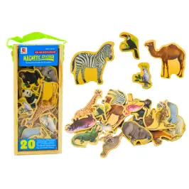 Set of Wooden Magnets Animals 20 Pieces Colorful Set of Wooden Magnets Animals 20 Pieces Colorful