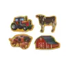 Set of Wooden Magnets, Home Animals, Agricultural Machines, 20 Pieces