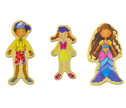 Set of Magnets Wooden Characters in Colorful Disguises, 20 pieces