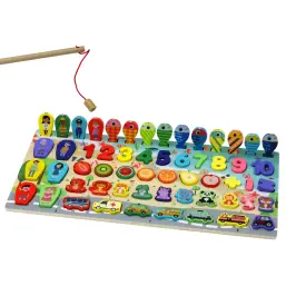 Educational Panel Wooden Sorter Board Colorful Science Puzzle 59 pieces.