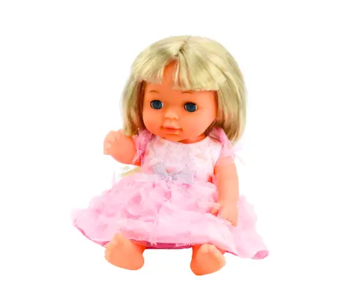 Doll In Light Pink Dress Peeing Bottle Rattle Sounds Doll In Light Pink Dress Peeing Bottle Rattle Sounds