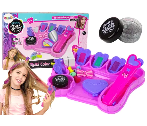 Chalk for painting hair, colorful highlights, straightener, accessories