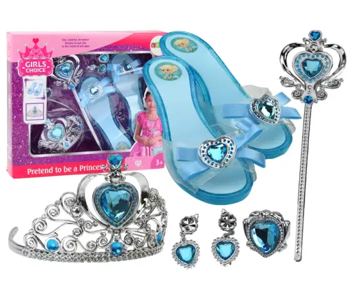 Set of Accessories for a Little Princess Crown Slippers Blue Set of Accessories for a Little Princess Crown Slippers Blue