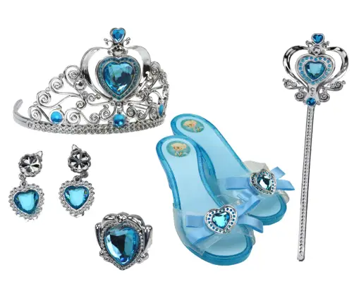 Set of Accessories for a Little Princess Crown Slippers Blue Set of Accessories for a Little Princess Crown Slippers Blue