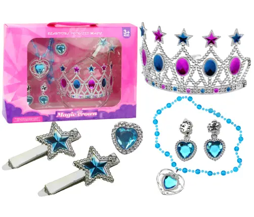 Set of Little Princess Crown Earrings Necklace Ring Clips Set of Little Princess Crown Earrings Necklace Ring Clips