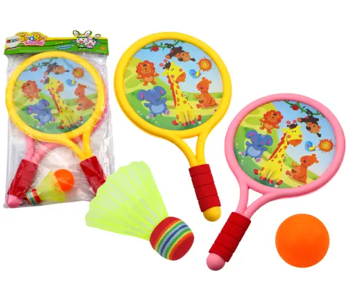 Children's Badminton Rackets Animals Yellow Pink Children's Badminton Rackets Animals Yellow Pink