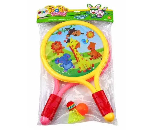 Children's Badminton Rackets Animals Yellow Pink