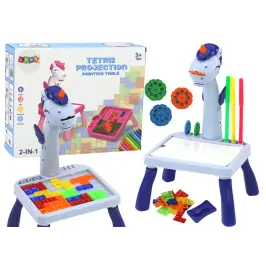 Mini Projector Tetris Table 2in1 Blue Unicorn
