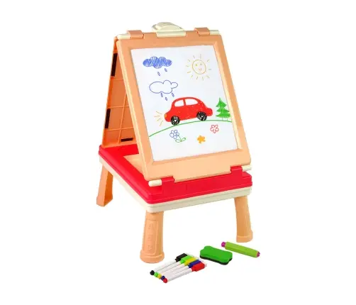 Divpusēja magnētiskā tāfele zīmēšanai ar piederumiem