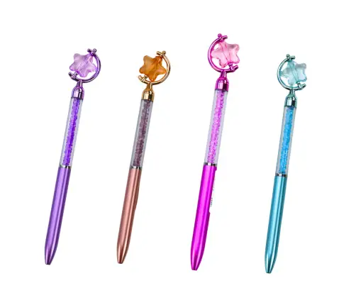 Ballpoint Pen With Star Diamonds Blue Refill 0.7mm Mix