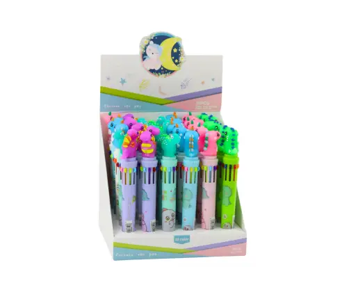 Multicolor Dinosaur Automatic Pen 10 Colors Mix