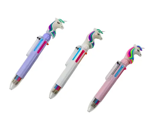 Multicolor Unicorn Automatic Pen 6 Colors Mix