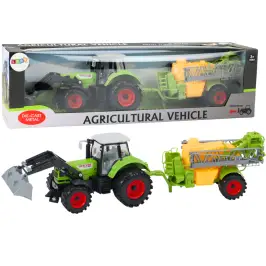 Agricultural Tractor Excavator With Sprayer Drive Green