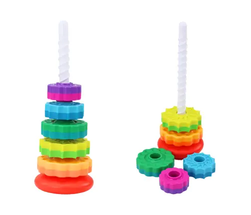 Rotating Pyramid Tower Sorter Rainbow Puzzle 36cm 6 El. Rotating Pyramid Tower Sorter Rainbow Puzzle 36cm 6 El.