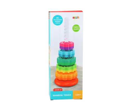 Rotating Pyramid Tower Sorter Rainbow Puzzle 36cm 6 El. Rotating Pyramid Tower Sorter Rainbow Puzzle 36cm 6 El.