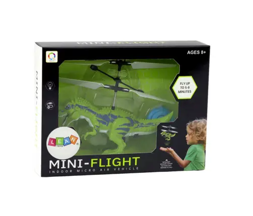 Flying Dinosaur Hand Controlled Helicopter Green