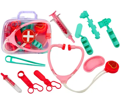 Baby First Aid Kit Medical Tools In Pink Suitcase