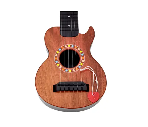 Children's Toy Guitar, Brown Wood Pick