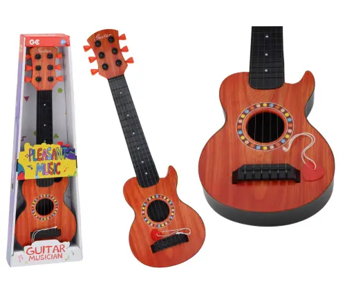 Toy Guitar for Children, Orange Wood Cube Toy Guitar for Children, Orange Wood Cube