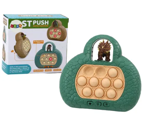 Pop It Dinosaur Arcade Game Console 4 Game Modes Green