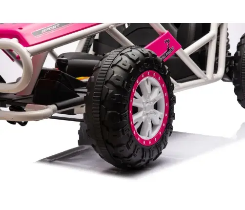 Divvietīgs bērnu elektromobilis Bagijs A8812 Pink 24V