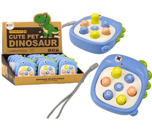 Arcade Game Whack A Mole Letters Dinosaur Blue