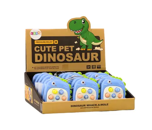 Arcade Game Whack A Mole Letters Dinosaur Blue