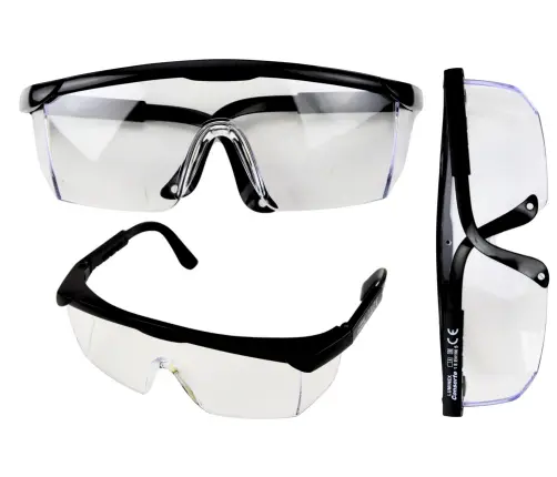 Safety Glasses Adjustable Arms Black