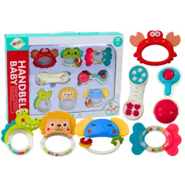 Set of Toys, Rattles, Teethers, Animals, 8 Pieces Set of Toys, Rattles, Teethers, Animals, 8 Pieces