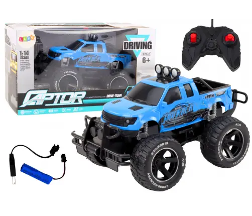 RC off-road car 1:14  Blue Remote Control Rubber Wheels