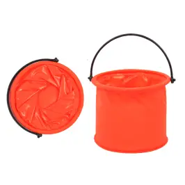 Folding Bucket Multifunctional PVC For Water Orange Folding Bucket Multifunctional PVC For Water Orange