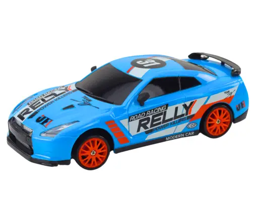 Remote Controlled R/C Sports Car 1:24 Blue Interchangeable Wheels