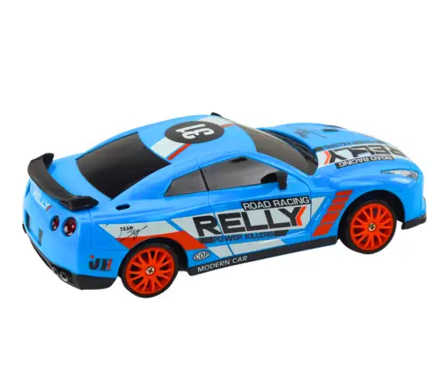 Remote Controlled R/C Sports Car 1:24 Blue Interchangeable Wheels