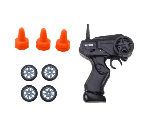 Remote Controlled R/C Sports Car 1:24 Blue Interchangeable Wheels