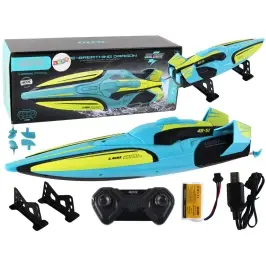 RC Water Boat 2.4G Yellow-Turquoise Waterproof Remote Control