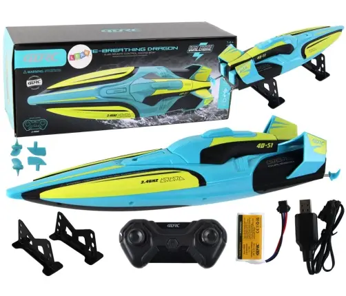 RC Water Boat 2.4G Yellow-Turquoise Waterproof Remote Control RC Water Boat 2.4G Yellow-Turquoise Waterproof Remote Control