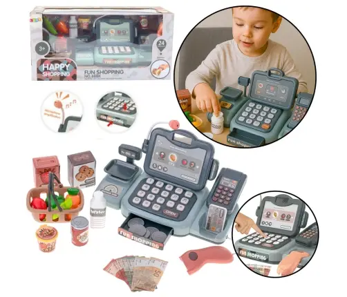 Set of Cash Register Groceries Scanner Basket 24 El