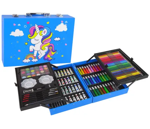 Large Art Set in a Suitcase 145 Pieces Unicorn