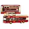 Double-decker Tour Bus 1:42 Metal Lights Red