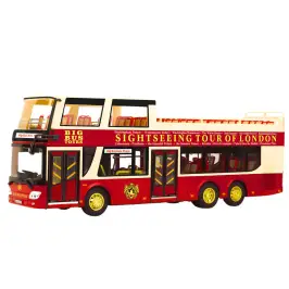 Double-decker Tour Bus 1:42 Metal Lights Red Double-decker Tour Bus 1:42 Metal Lights Red