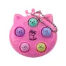 Keychain Mini Arcade Game Wac A Mole Kittens Purple Pink Yellow