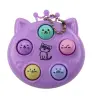 Keychain Mini Arcade Game Wac A Mole Kittens Purple Pink Yellow