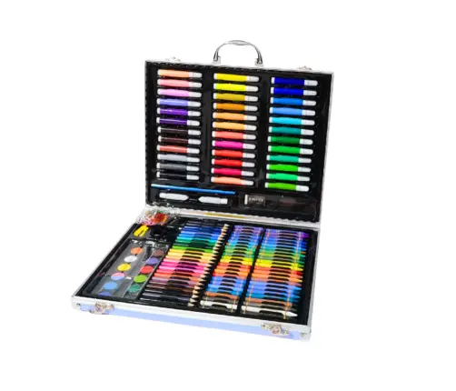Art Set in a Suitcase with a Unicorn Blue 150 Pieces