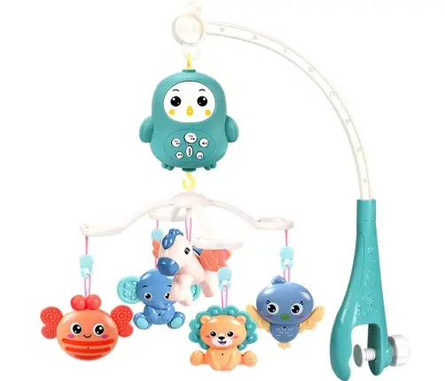 Crib Carousel with Remote Control Lullabies Sounds Blue