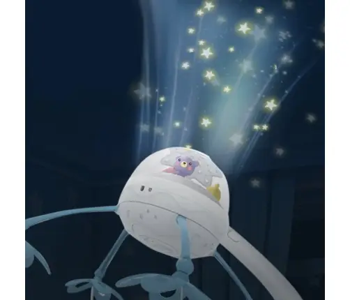 Crib Carousel Projector Remote Control Melodies Animal Sounds Gray