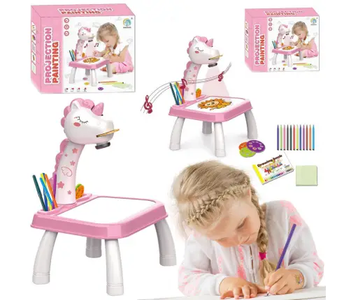 Unicorn Projector Painting Table Blackboard Pink