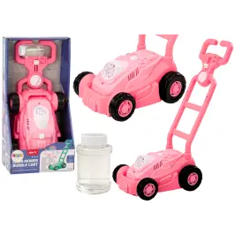 Soap Bubble Machine Lawn Mower Ride-On with Pink Handle