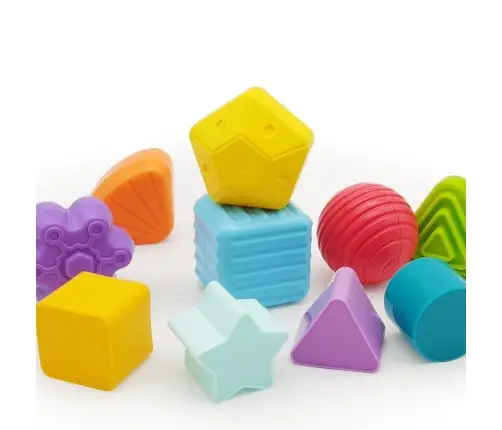 Elastic Sensory Cube Anti-Stress Sorter Rubber Blocks For Children