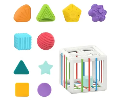 Elastic Sensory Cube Anti-Stress Sorter Rubber Blocks For Children