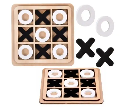 Tic Tac Toe Game Strategic Logic Wooden